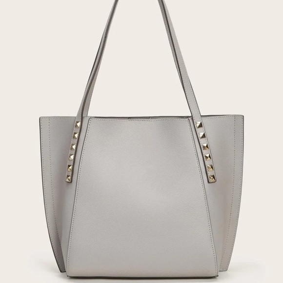 Handbags - 🆕LAST ONE!🛍Grey Vegan Leather Studded Tote